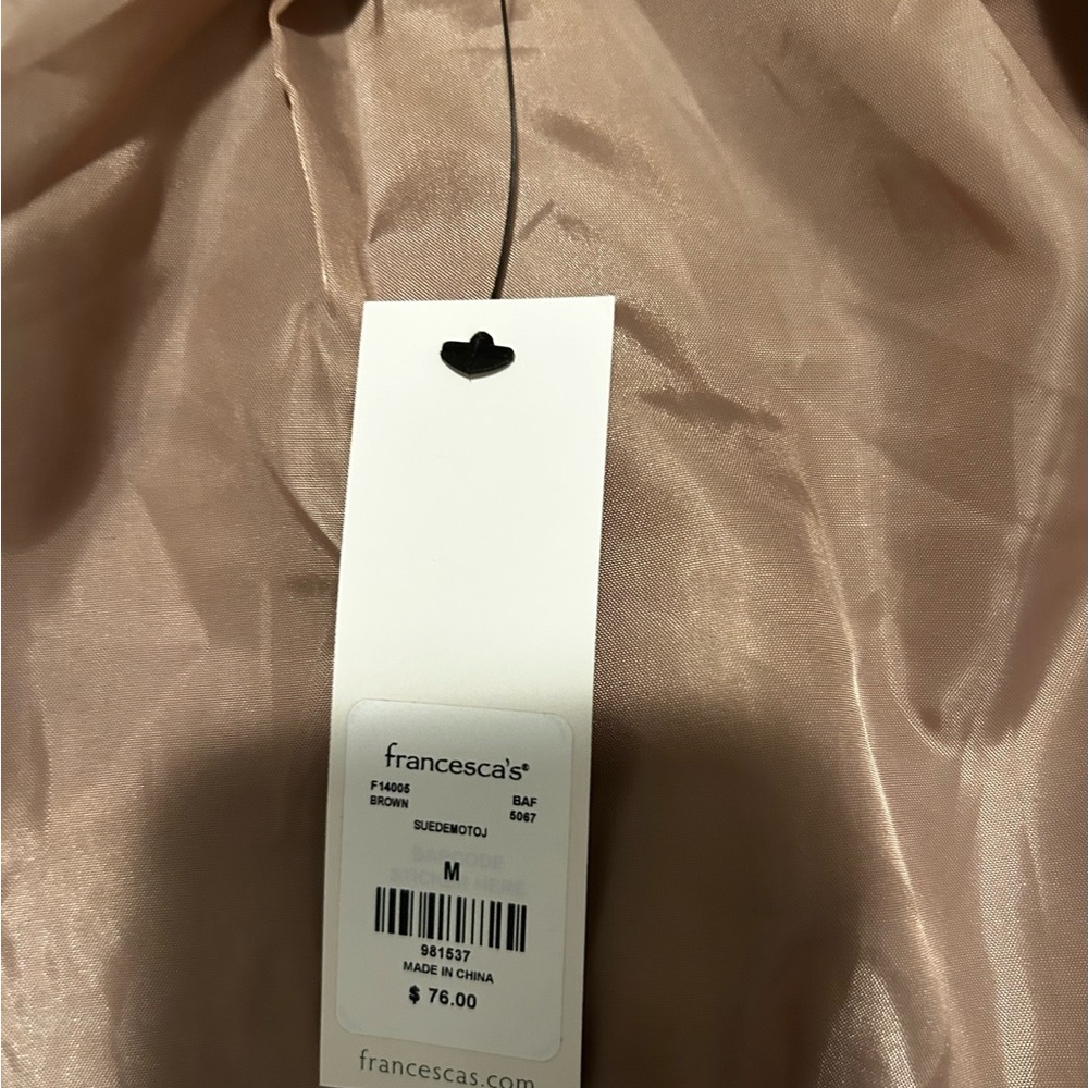 NWT Moto Jacket Asymmetrical Zip Size Medium - Picture 8 of 9